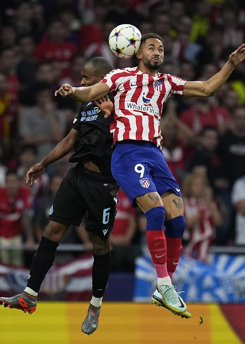 马德里竞技主场大胜布鲁日，领跑小组